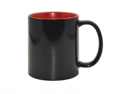 Mug magique 330 ml noir avec intérieur rouge Sublimation Transfert Thermique