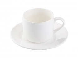 6oz  Caneca de porcelana bonechina com pires