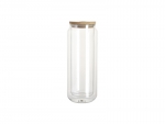 Sublimation Blanks 15oz/450ml Clear Can Glass Mug with bamboo lid