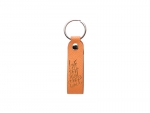 Laser Engraving PU Leather Keychain (Handle,Orange)