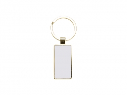 Sublimation Blanks Double Sided Aluminium insert Key Chain 2.2*5.1cm-Gold