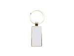 Sublimation Blanks Double Sided Aluminium insert Key Chain 2.2*5.1cm-Gold