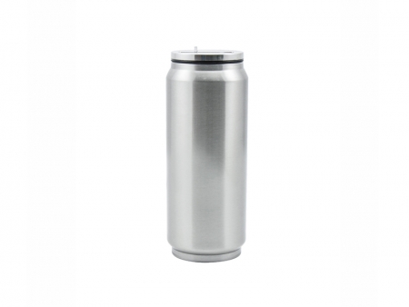 Sublimation 12oz/350ml Stainless Steel Coke Can with Straw(Silver)