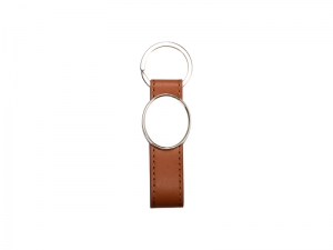 Sublimation Strip PU Key Chain(Oval, Brown)