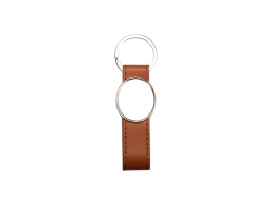 Sublimation Strip PU Key Chain(Oval, Brown)