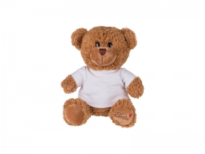 Sublimation 23cm Plush Teddy Bear w/ Shirt (Brown)