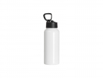 Sublimation Blanks 32oz/950ml Stainless Steel Water Bottles with Wide Mouth Straw Lid &amp; Rotating Handle (White)