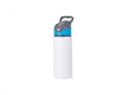 22oz/650ml Sublimation Blanks Alu Water Bottle with Color Cap (White)