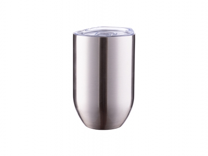 12oz/360ml Subliation Blanks Straight Stainless Steel Stemless Wine Glass(Silver)