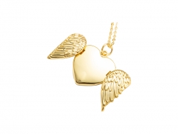 Sublimation Heart Angel Wings Necklace (Gold)