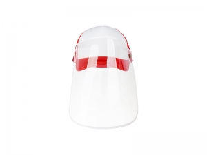 Sublimation Adult Mesh Cap w/ Removable Face Shield (Red)