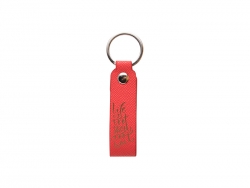 Laser Engraving PU Leather Keychain (Handle,Red)