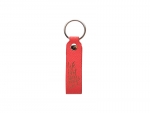 Laser Engraving PU Leather Keychain (Handle,Red)