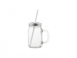 12oz/350ml Sublimation Blanks Mason Jar w/ Straw (Clear)