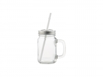 12oz/350ml Sublimation Blanks Mason Jar w/ Straw (Clear)