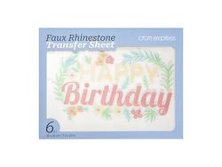 Folha Transfer Faux Rhinestone 6uds (Happy Birthday, 20*26cm)