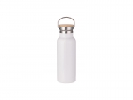 Sublimation 500ml/17oz Portable Bamboo Lid Stainless Steel Bottle (White)